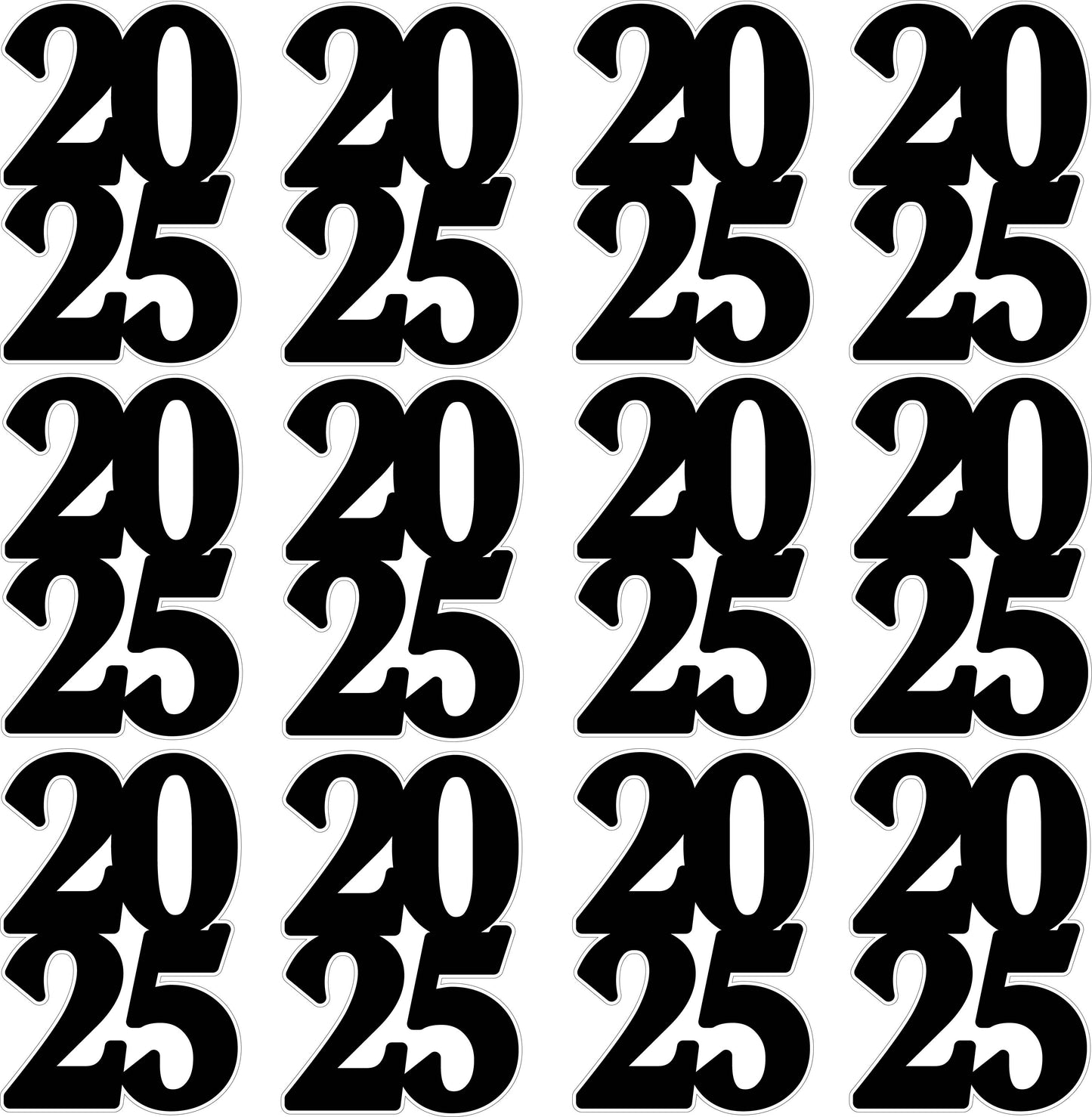 2025 Graduation Numbers- Choose One Color.