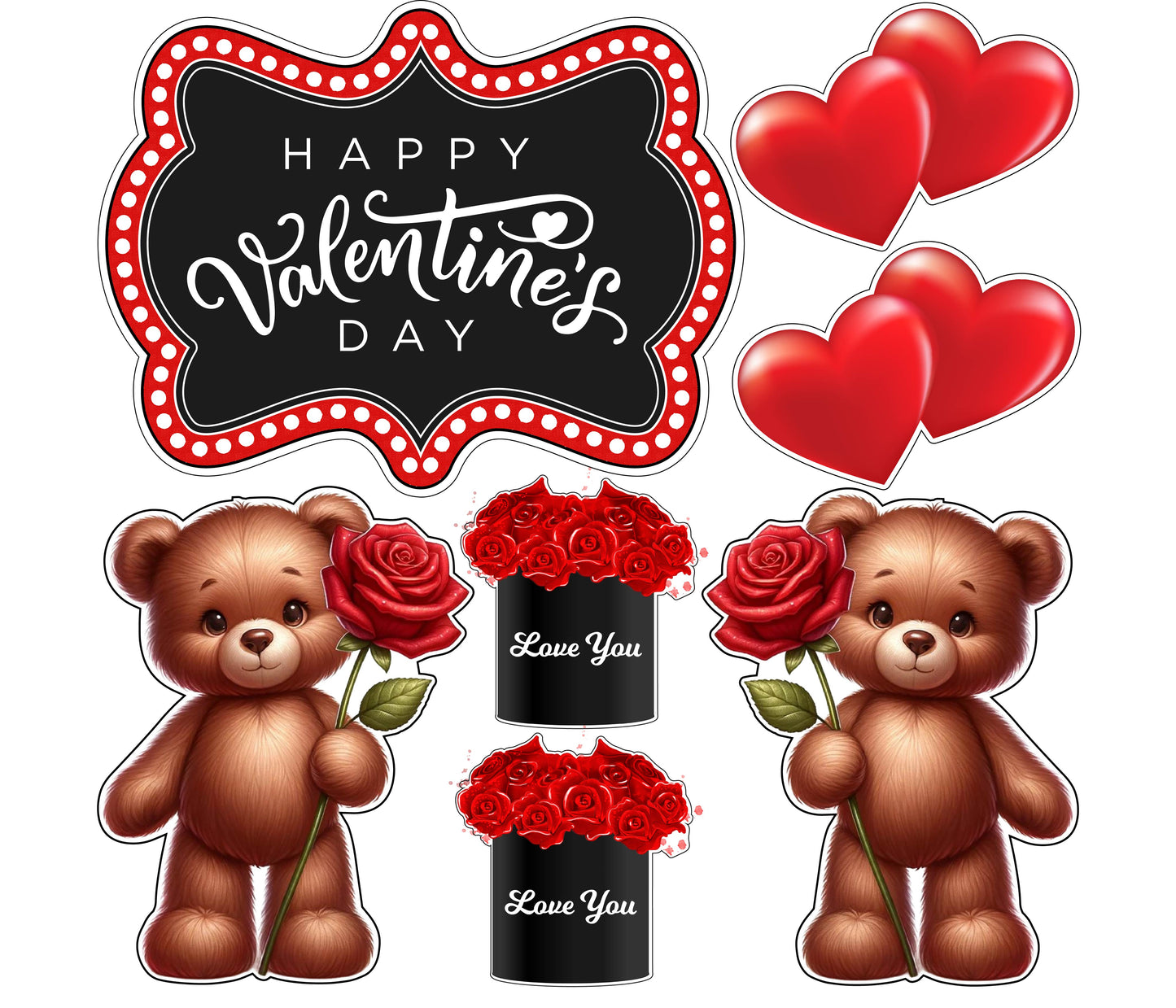 Happy Valentine's Set 1 Half Sheet Misc. (Must Purchase 2 Half sheets - You Can Mix & Match) (Copy)