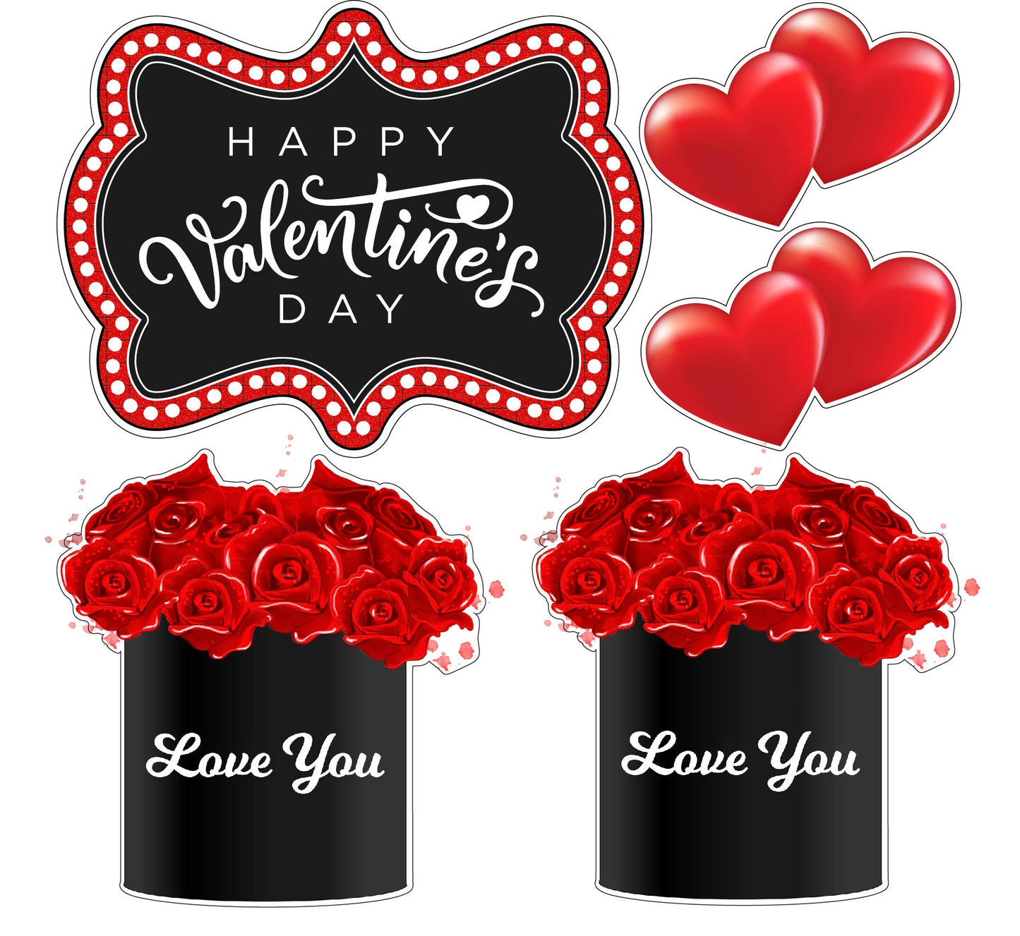 Happy Valentine's Set 3 Half Sheet Misc. (Must Purchase 2 Half sheets - You Can Mix & Match) (Copy) (Copy) (Copy)