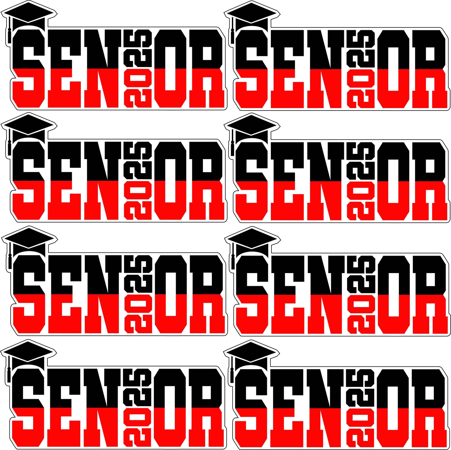 Senior 2025 with Grad Hat - Choose One Color.