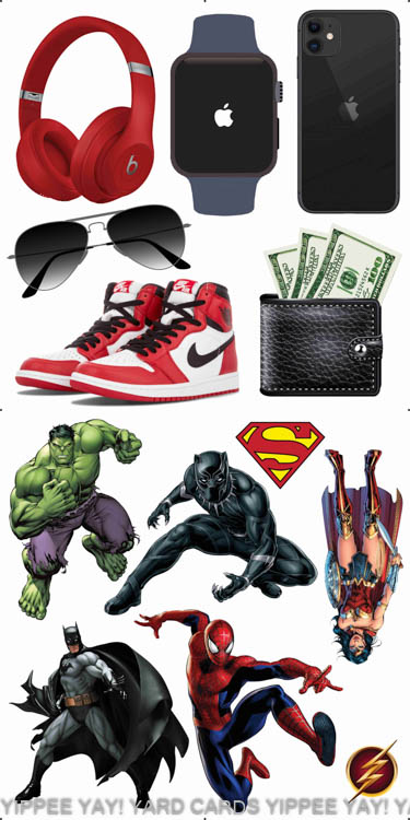 Boys Mens Flair and Superheros 2 Combo Sheet