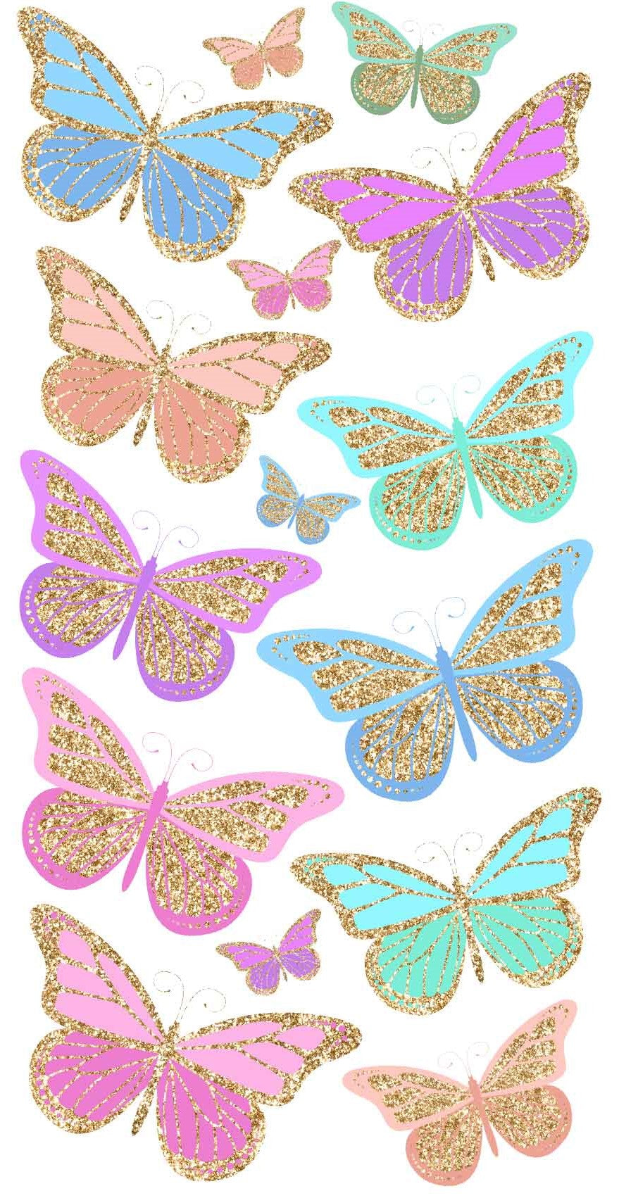 40x32, Butterfly Felts, Padded Sequin Butterfly Appliques, Sequin  Appliques, Pastel Butterfly Felts, 14PC SET - Jennifer's Goodies Galore