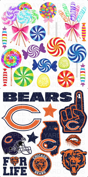 Candy Land and Chicago Bears – Yippee Yay! Yard Cards