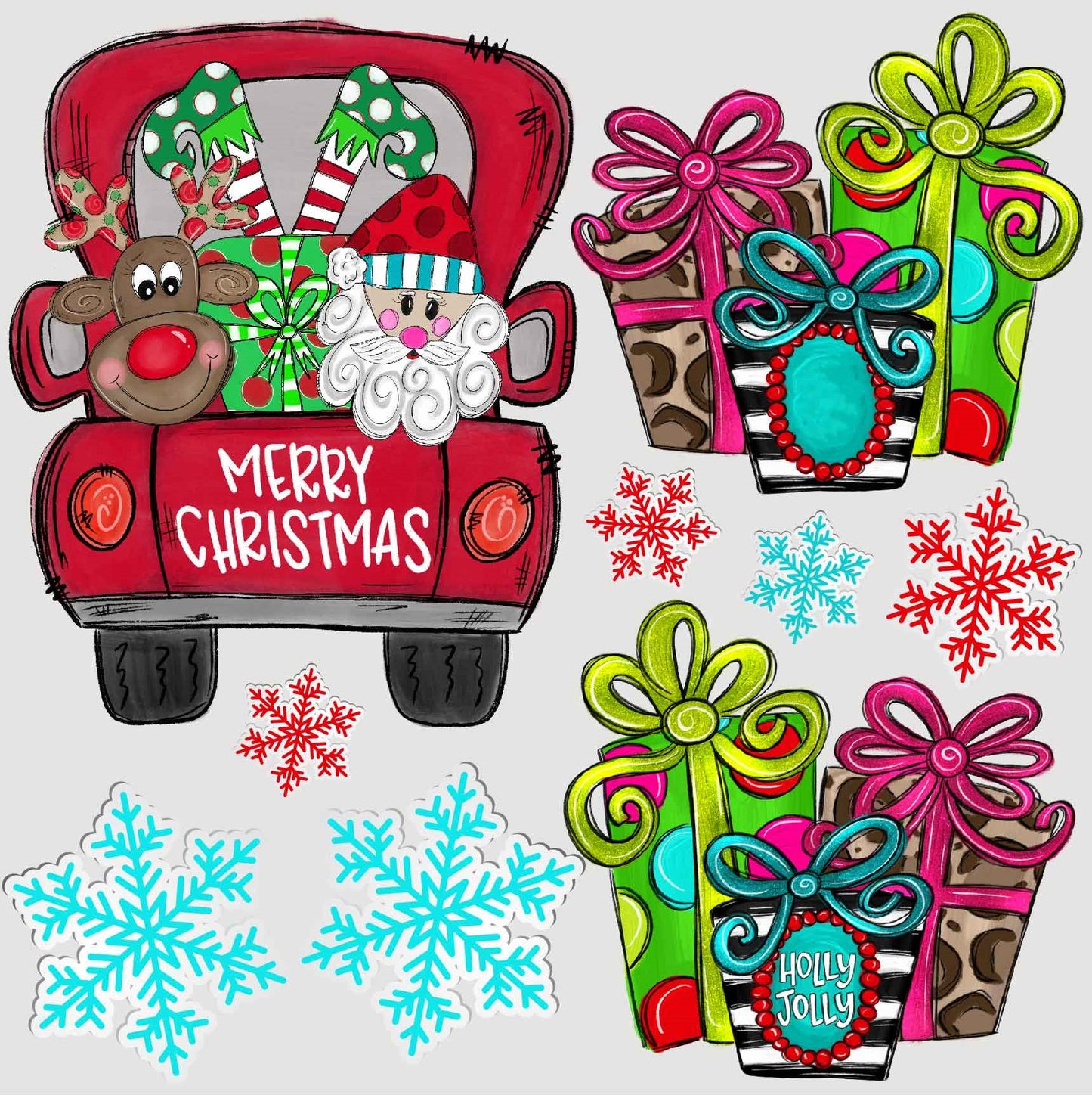Christmas Truck Half Sheet