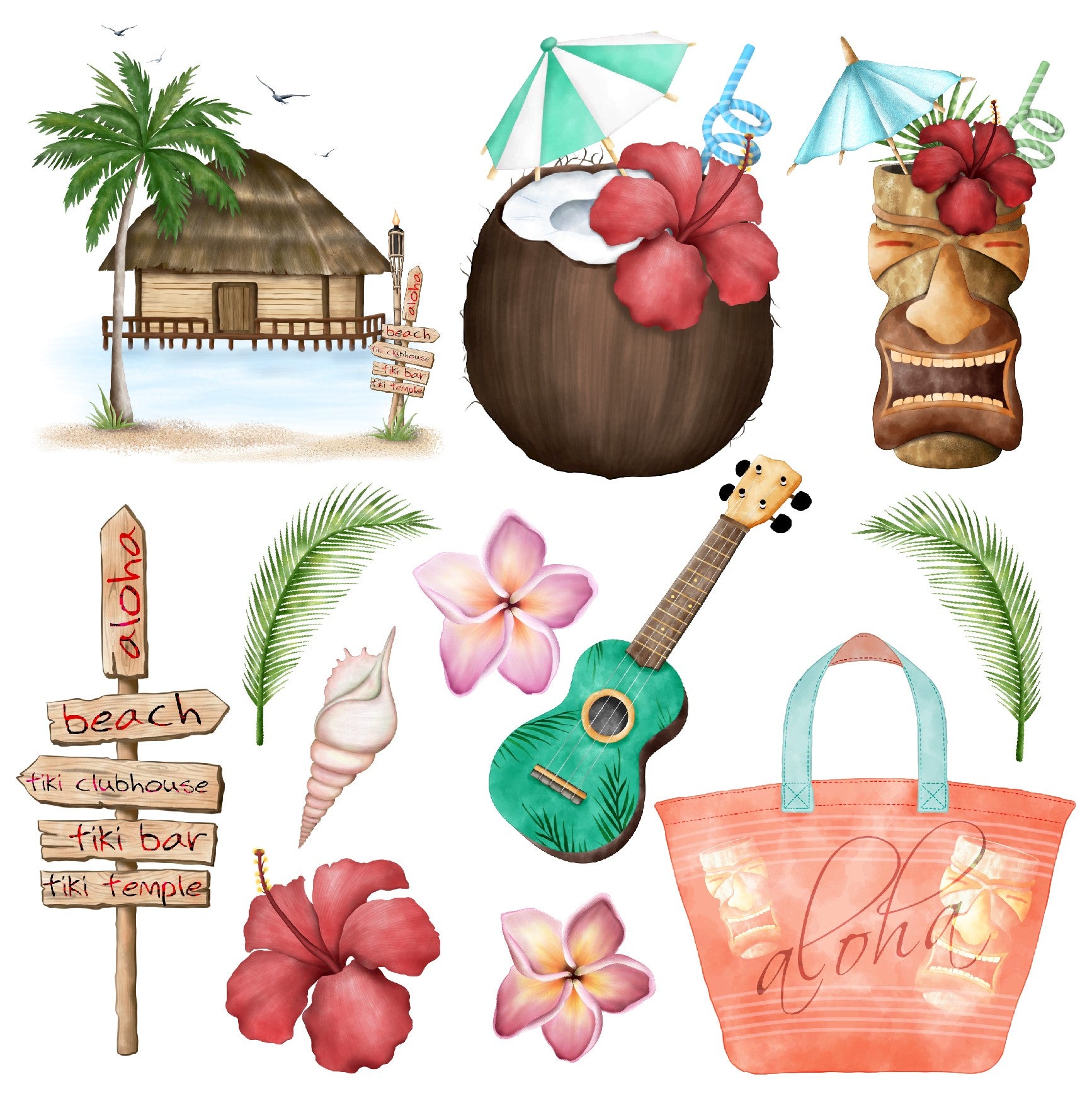 Luau top Yard Cards - Half Sheet 48” by 48” UV Printed