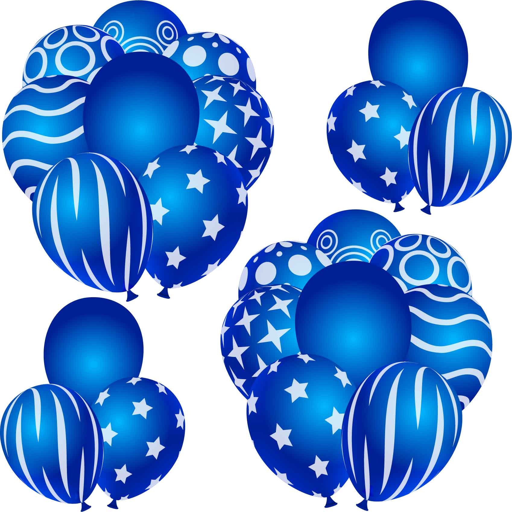blue and white balloons clip art