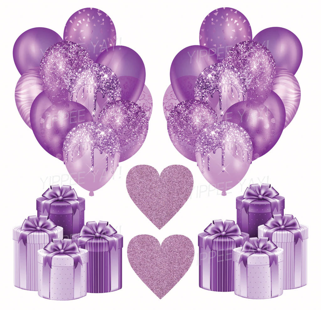 Purple Balloons 1 Half Sheet (Must Purchase 2 Half sheets - You Can Mix & Match)