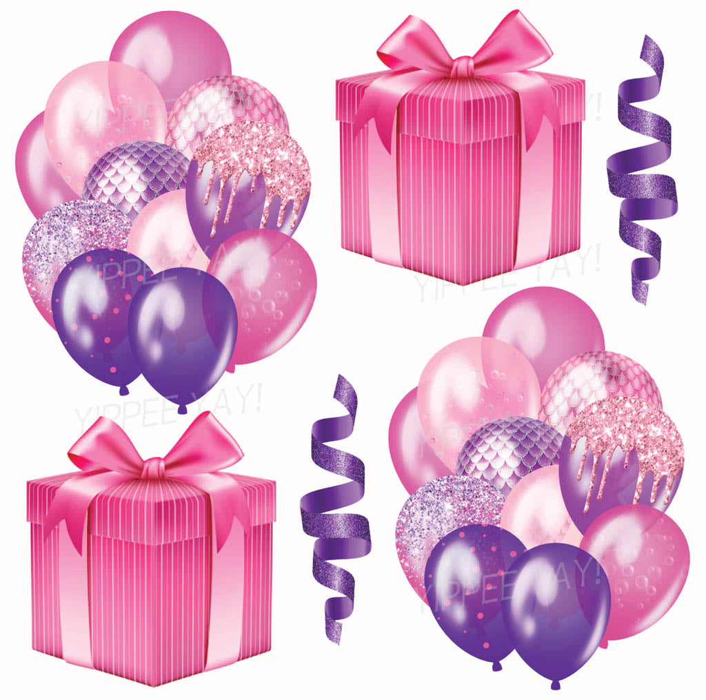 purple birthday balloons clip art