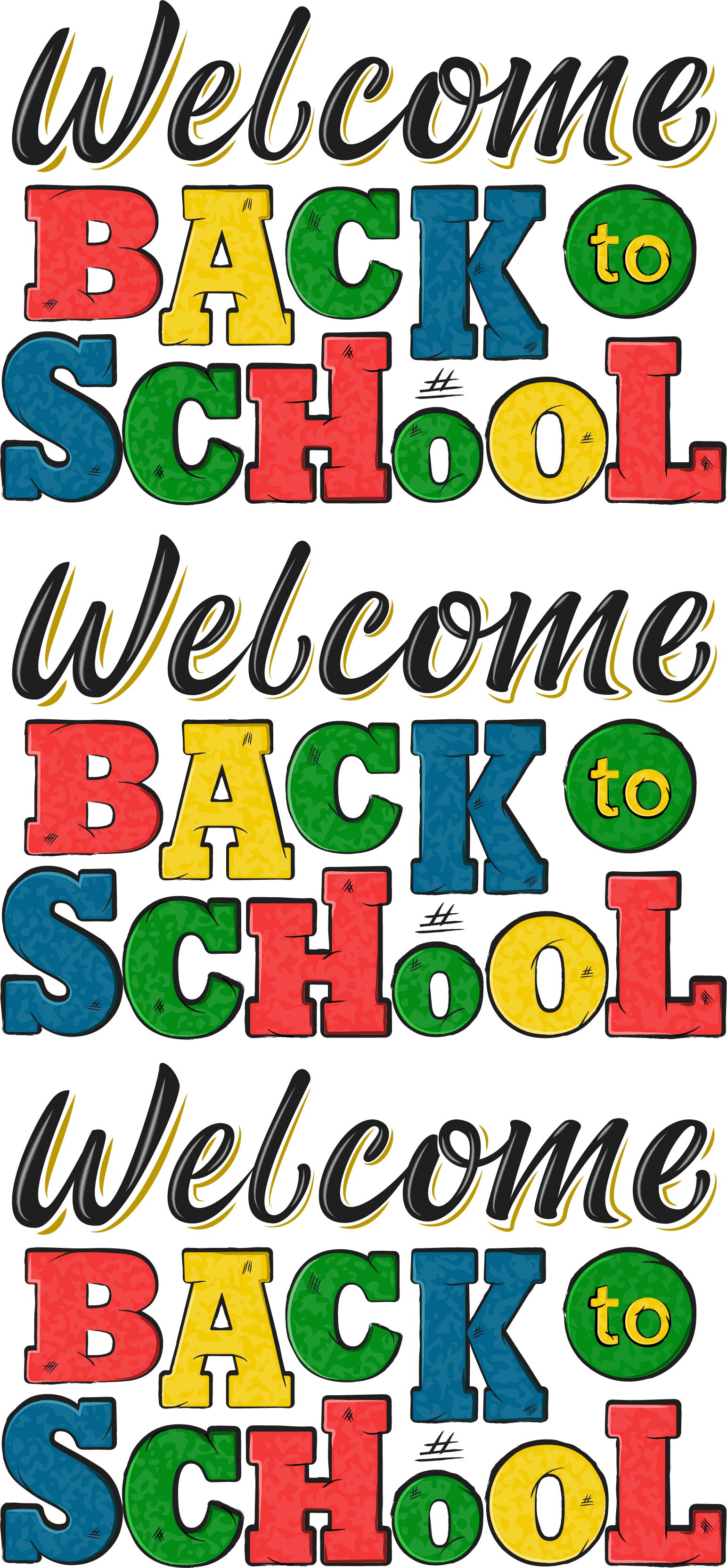 School - Back to School - Welcome Back Signs x 3 - Full Sheet – Yippee Yay! Yard Cards school-back-to-school-welcome-back-signs-x-3-full-sheet-yippee-yay-yard-cards