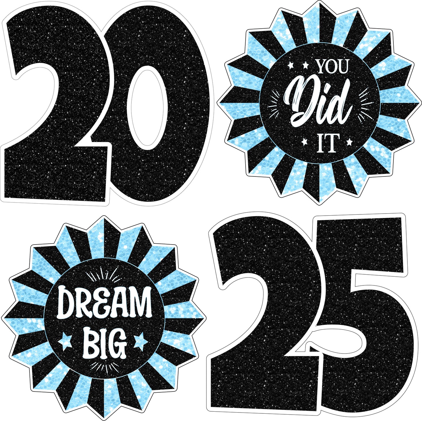 Graduation Accents [Fans] and 2025 Grad Numbers - Half Sheet Misc.