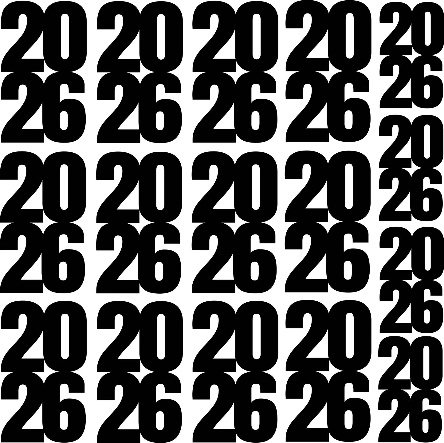 2026 Graduation Numbers Set 1 - Choose One Color.