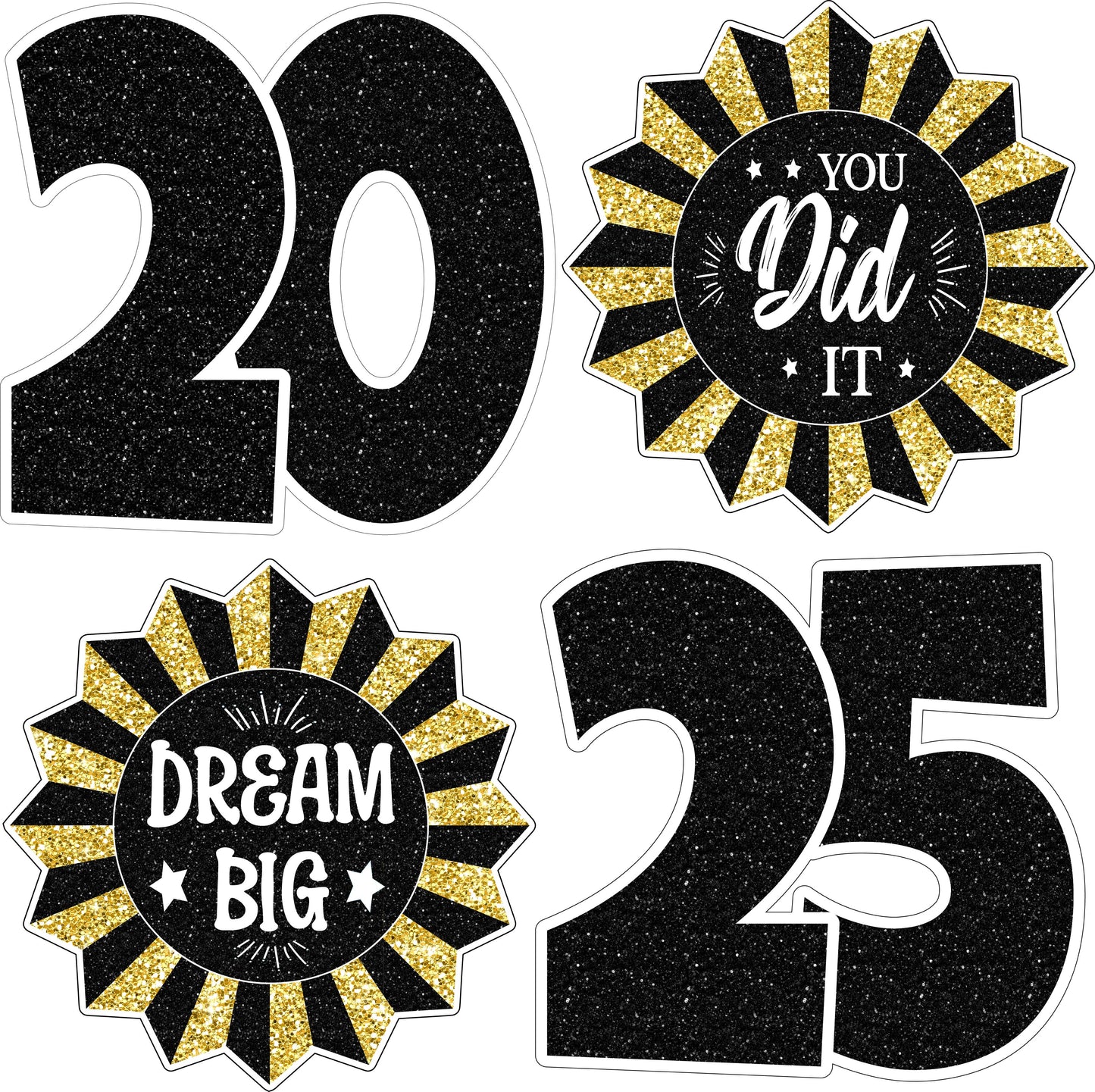 Graduation Accents [Fans] and 2025 Grad Numbers - Half Sheet Misc.