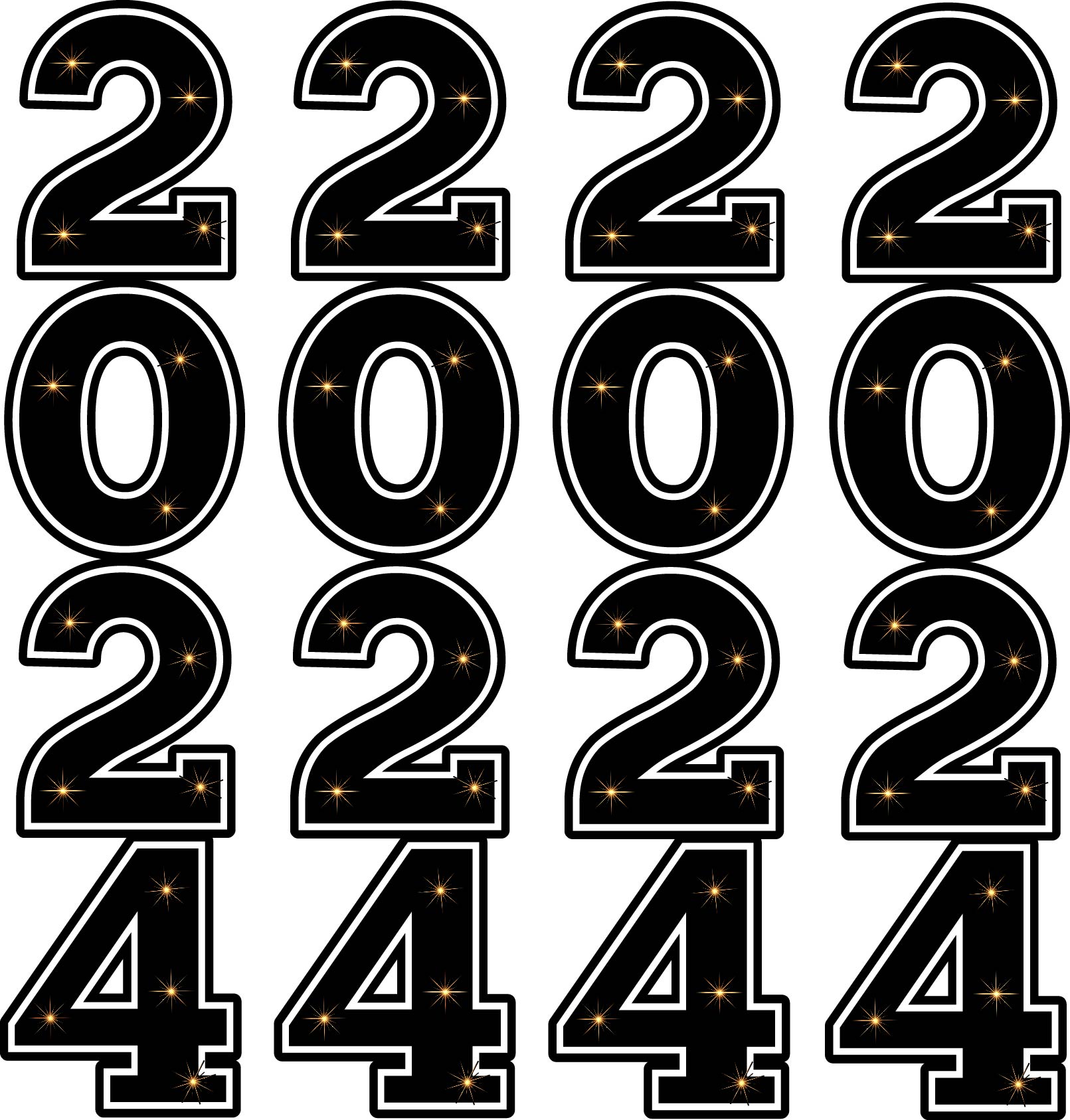 Four - 4 Stacks of Graduation Numbers - 2024 - Half Sheet Misc ...