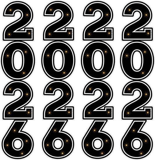 Four - 4 Stacks of Graduation Numbers - 2026 - Half Sheet Misc.