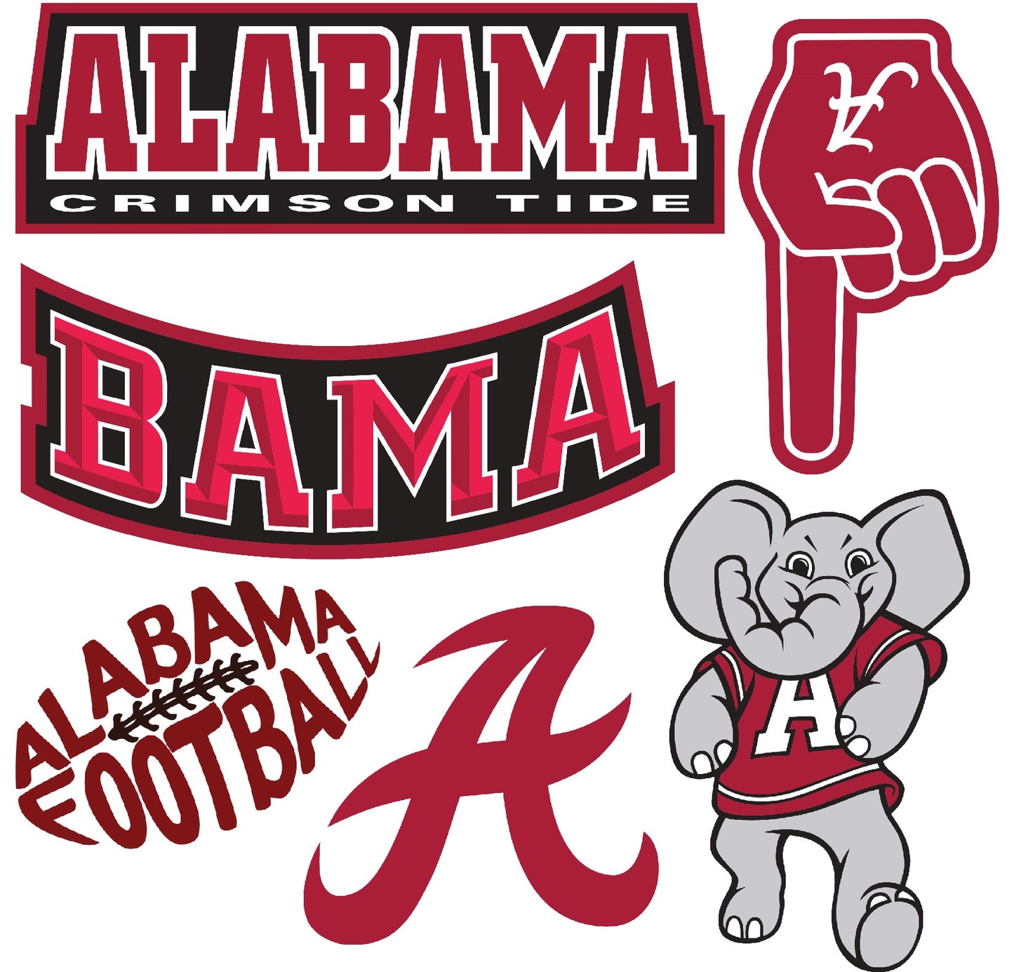 Alabama Half Set 1 Sheet Misc. (Must Purchase 2 Half sheets - You Can Mix & Match)