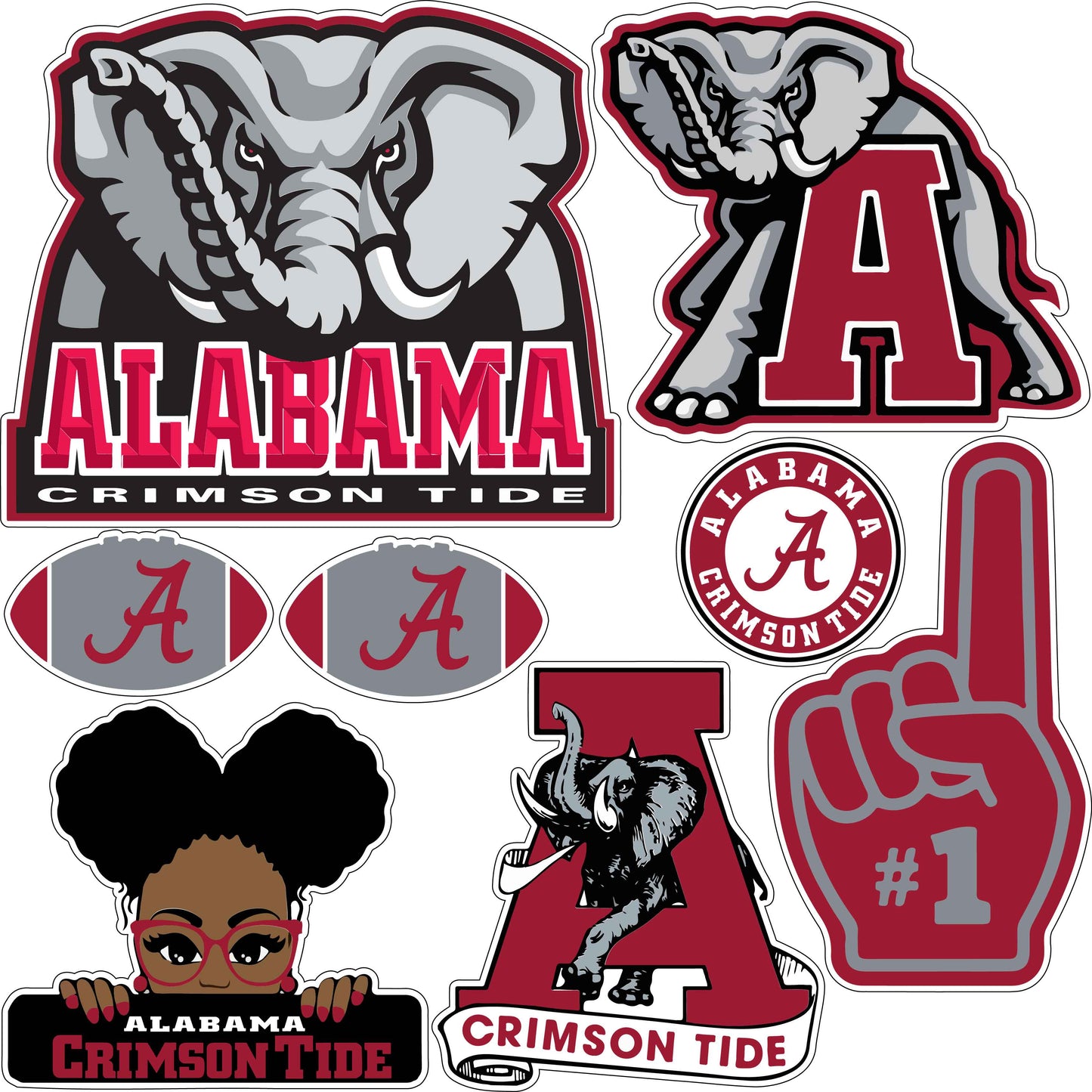 Alabama Half Set 3 Sheet Misc. (Must Purchase 2 Half sheets - You Can Mix & Match)
