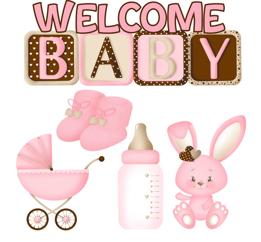 Baby Girl Pink and Brown Half Sheet