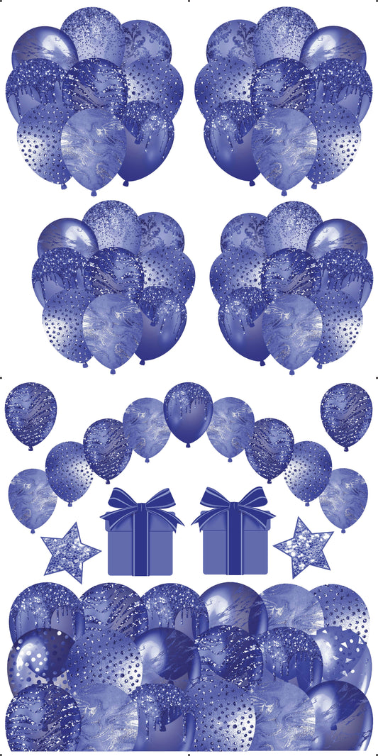 Solid Color Balloon Sheets - Blue - 4 Balloon Bunches, Balloon Arch, Balloon Skirt, 2 Presents, & 2 Stars (Copy)