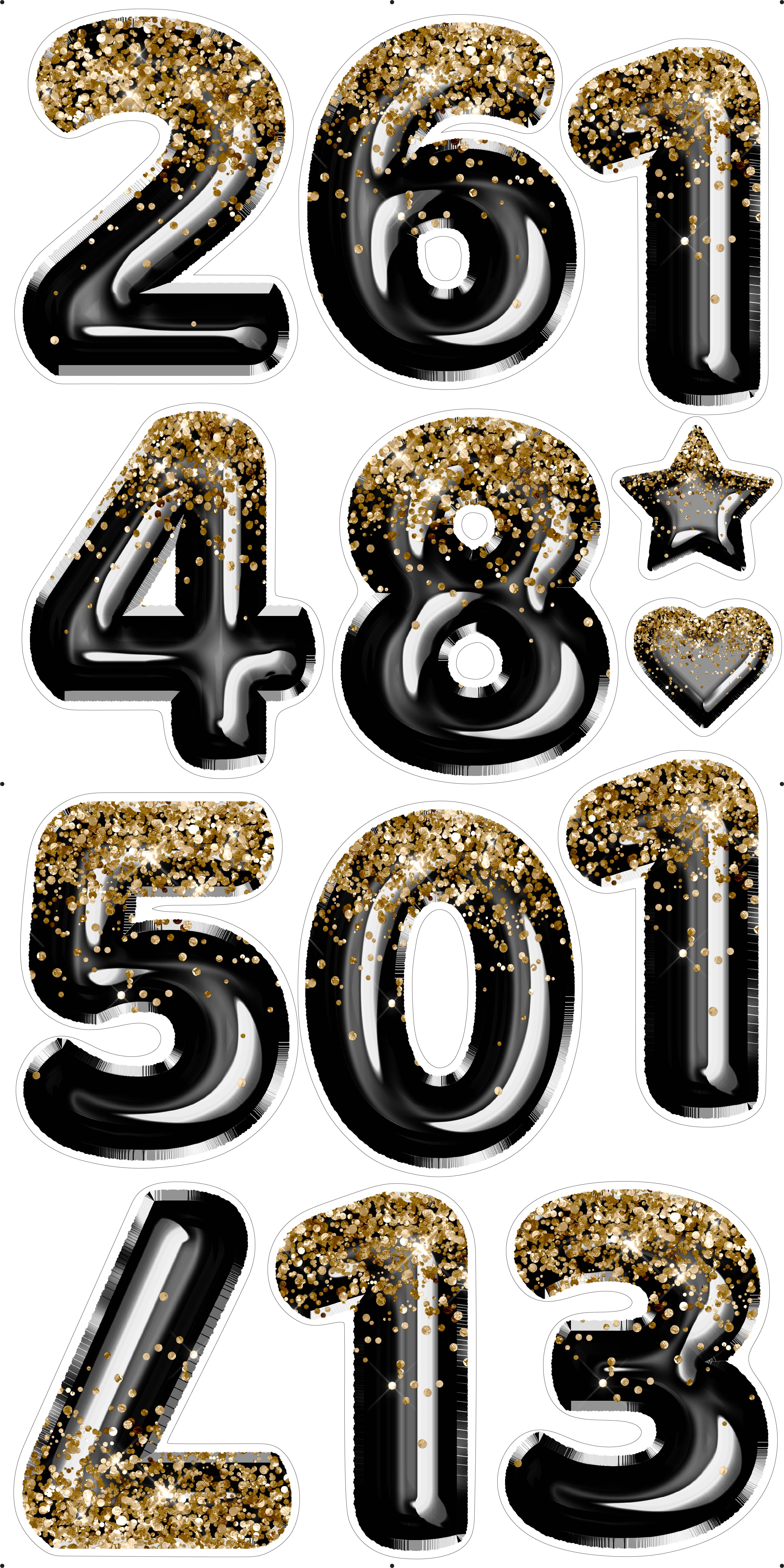 Black and Gold Foil Numbers 23