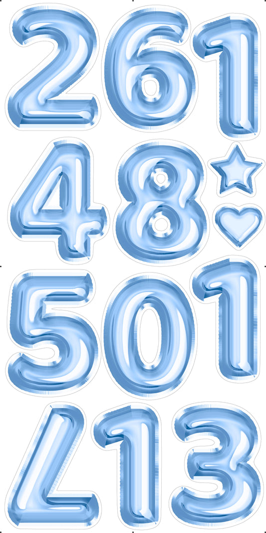 Blue Foil Numbers 23" In Set 1 Full Sheet