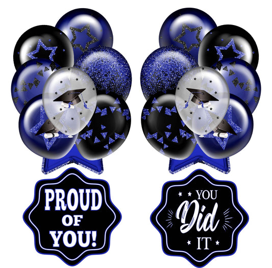 Graduation Balloons and 2 Accent Pieces - Choose 1 Color - Half Sheet Misc.