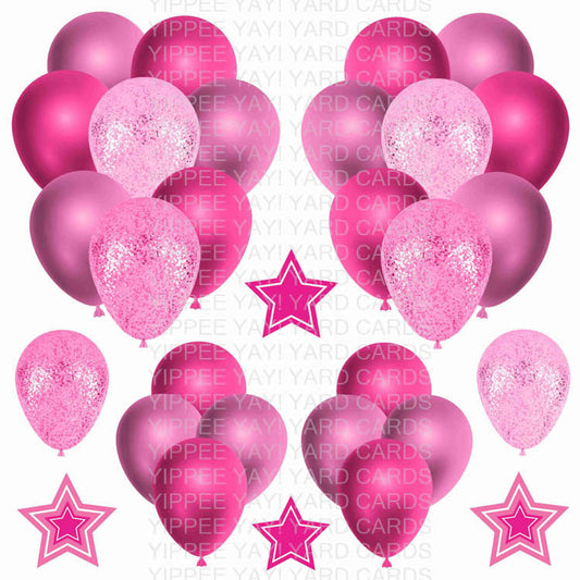 Breast Cancer Pink Balloons Half Sheet Misc. (Must Purchase 2 Half sheets - You Can Mix & Match) (Copy) (Copy) (Copy) (Copy)