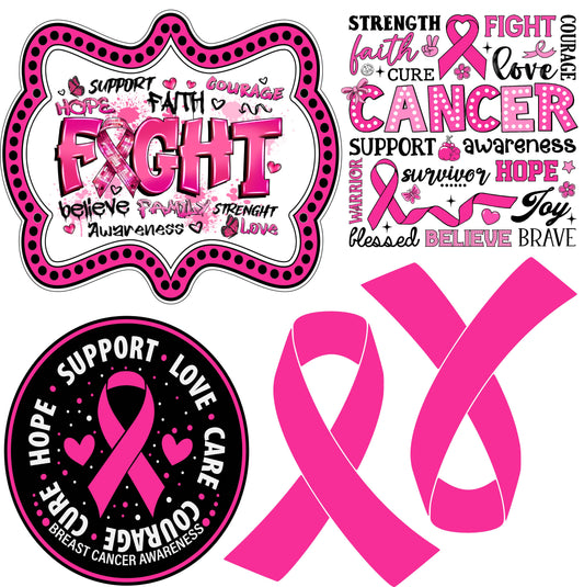 Breast Cancer Pink Set 2 Half Sheet Misc. (Must Purchase 2 Half sheets - You Can Mix & Match) (Copy)