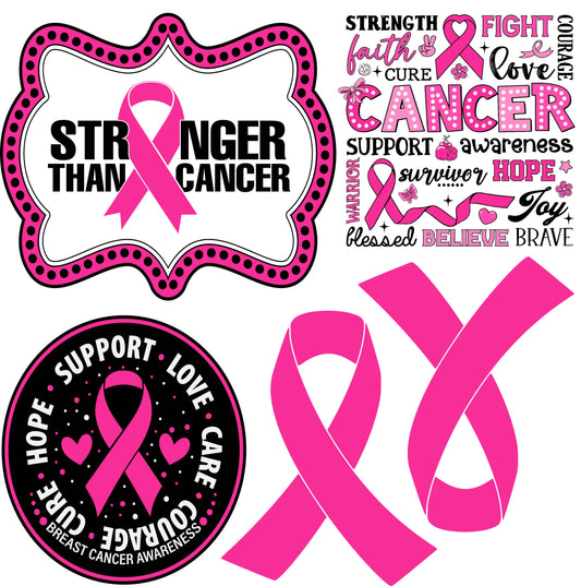 Breast Cancer Pink Set 4 Half Sheet Misc. (Must Purchase 2 Half sheets - You Can Mix & Match) (Copy) (Copy) (Copy)
