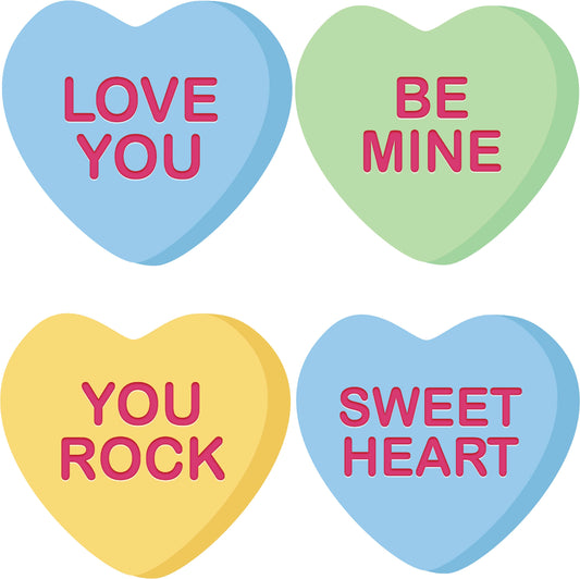 Candy Hearts Set 2 - Valentine's Day Half Sheet Misc. (Must Purchase 2 Half sheets - You Can Mix & Match)