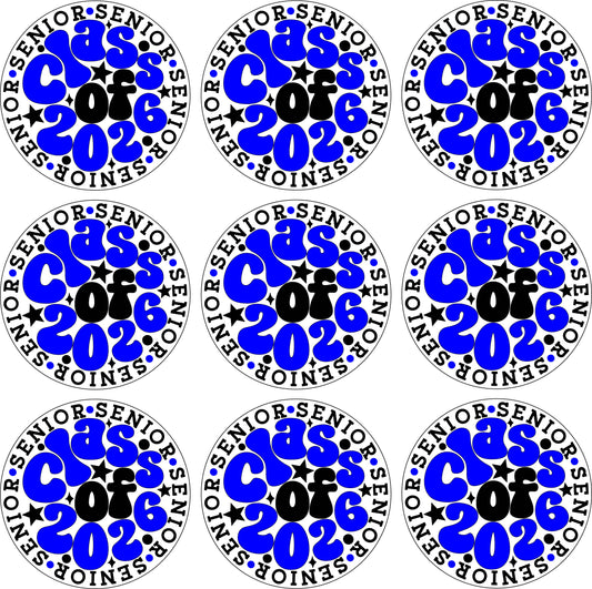 Class of 2026 Senior Keepsake Circles - Choose 1 Color. - Half Sheet Misc.