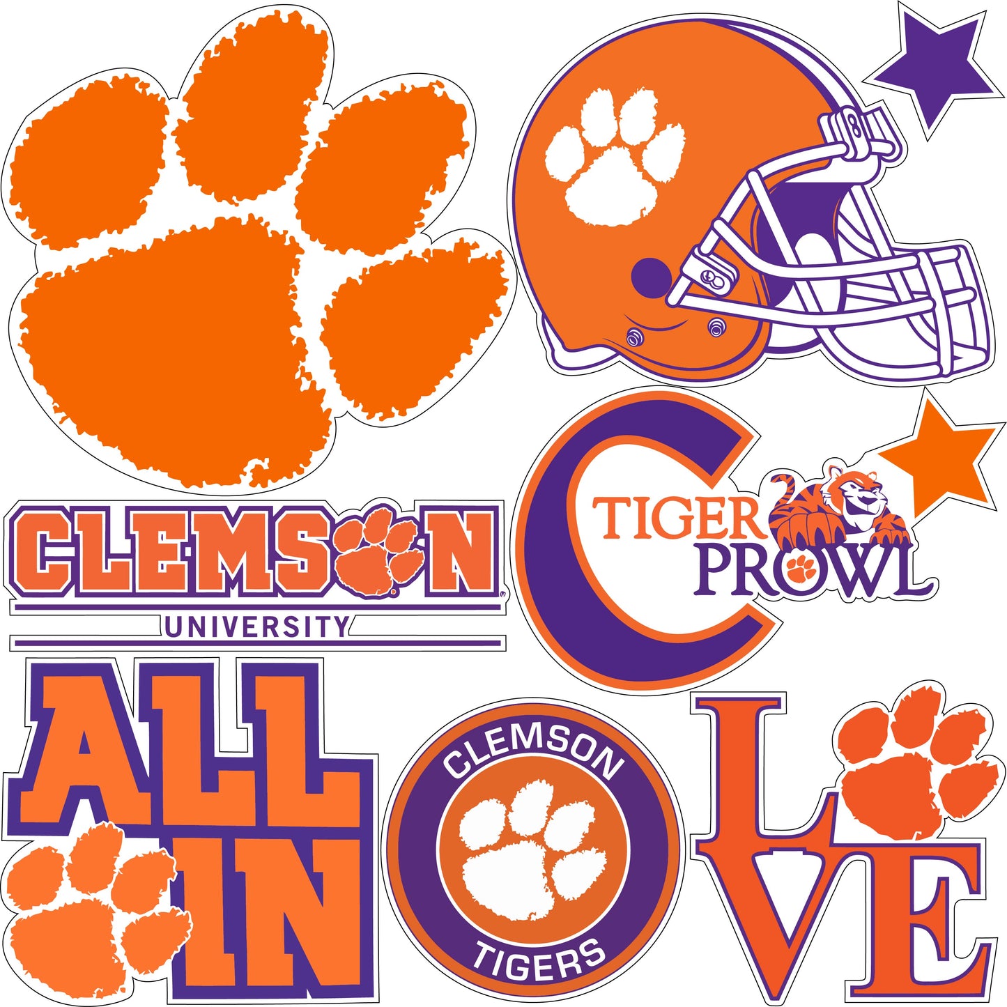 Clemson Half Sheet Misc. (Must Purchase 2 Half sheets - You Can Mix & Match)