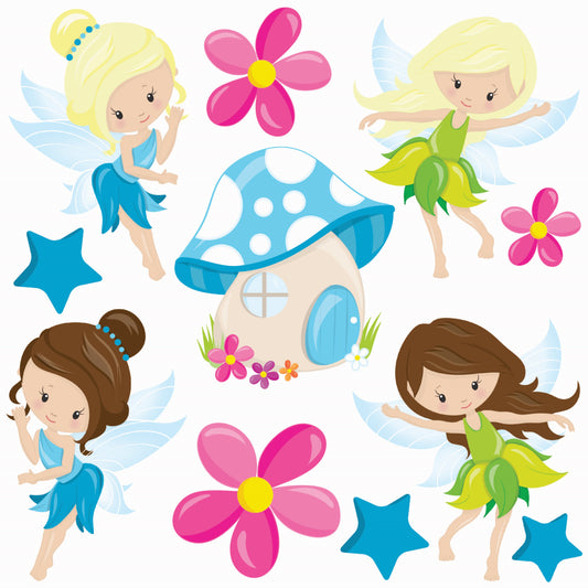 Dark and Light Hair Fairies Half Sheet Misc. (Must Purchase 2 Half sheets - You Can Mix & Match) (Copy)
