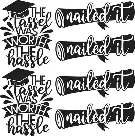 Graduation Sayings or Accents Set 2b - Solid Black - Half Sheet Misc.