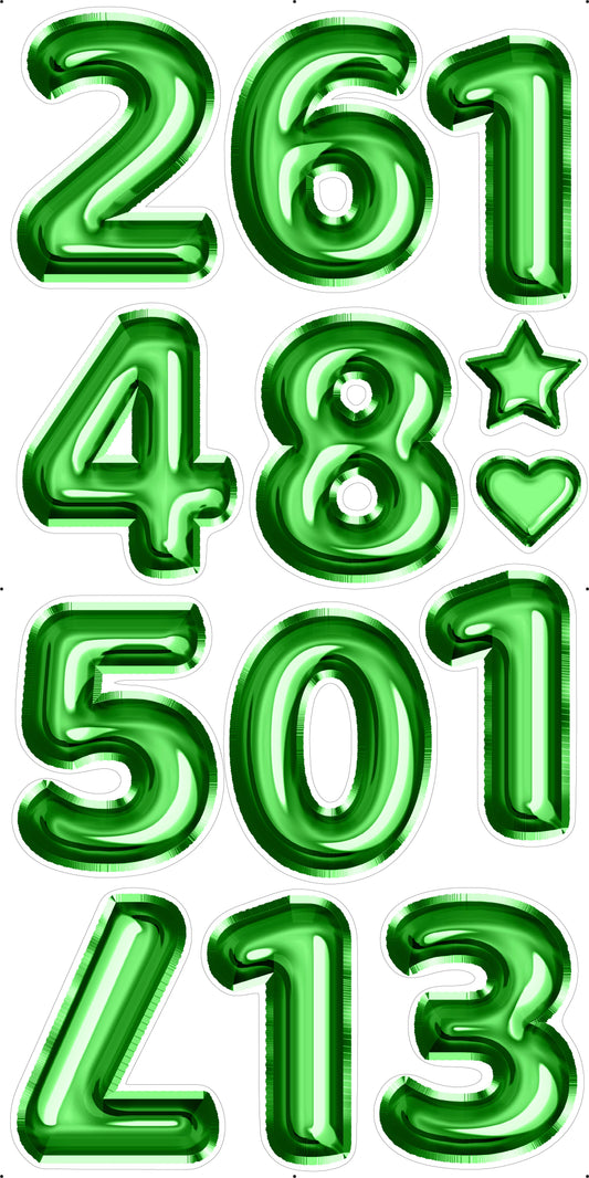 Green Foil Numbers 23" In Set 1 Full Sheet