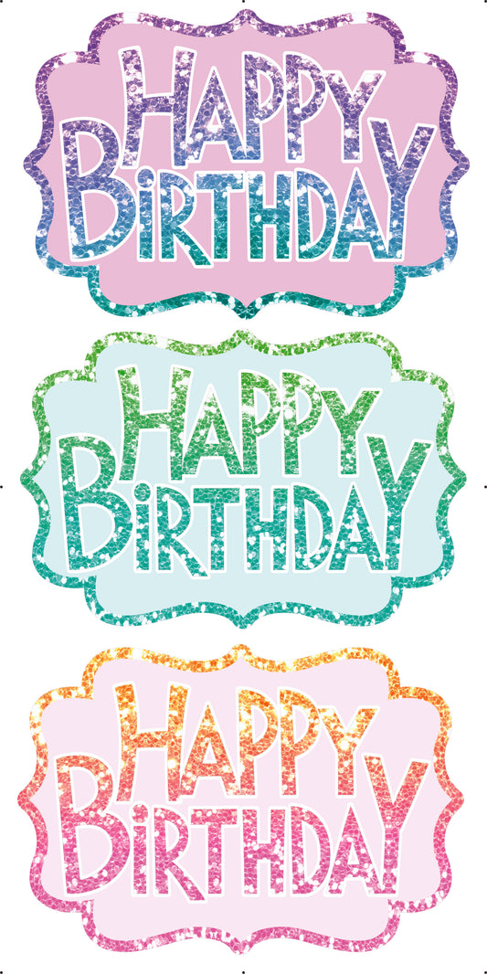 Happy Birthday Showpieces x 3 Set 2