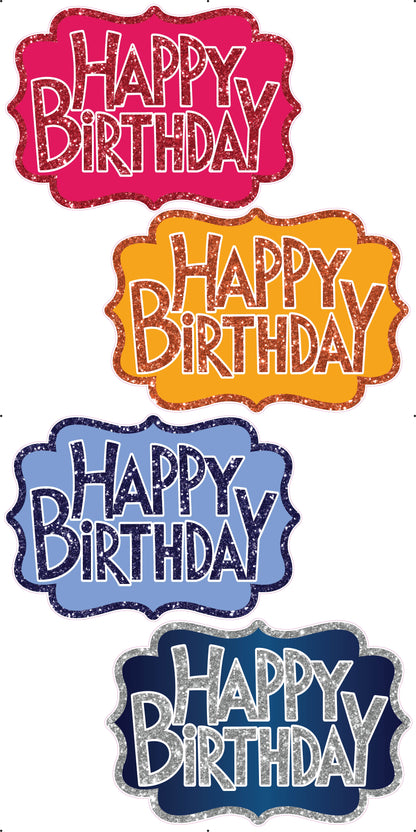 Happy Birthday Showpieces x 4 -  Set 1