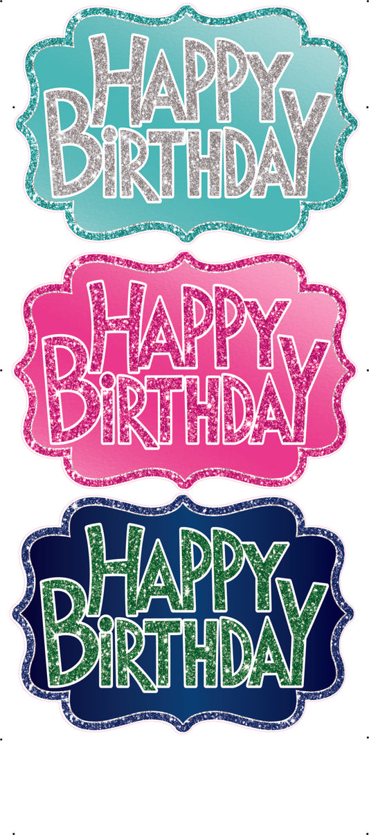 Happy Birthday Showpieces x 3 Set 5