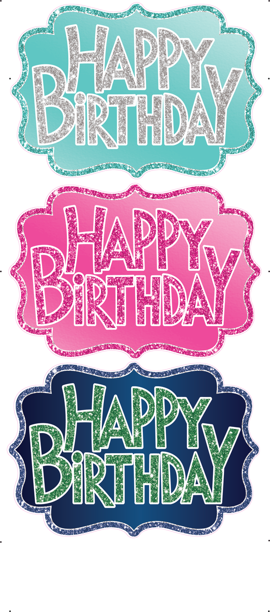 Happy Birthday Showpieces x 4 -  Set 1