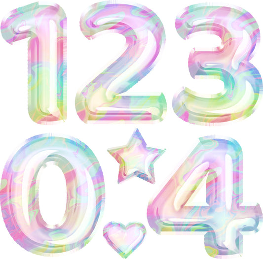 Iridescent Foil Numbers 23" In 0-4 Half Sheet