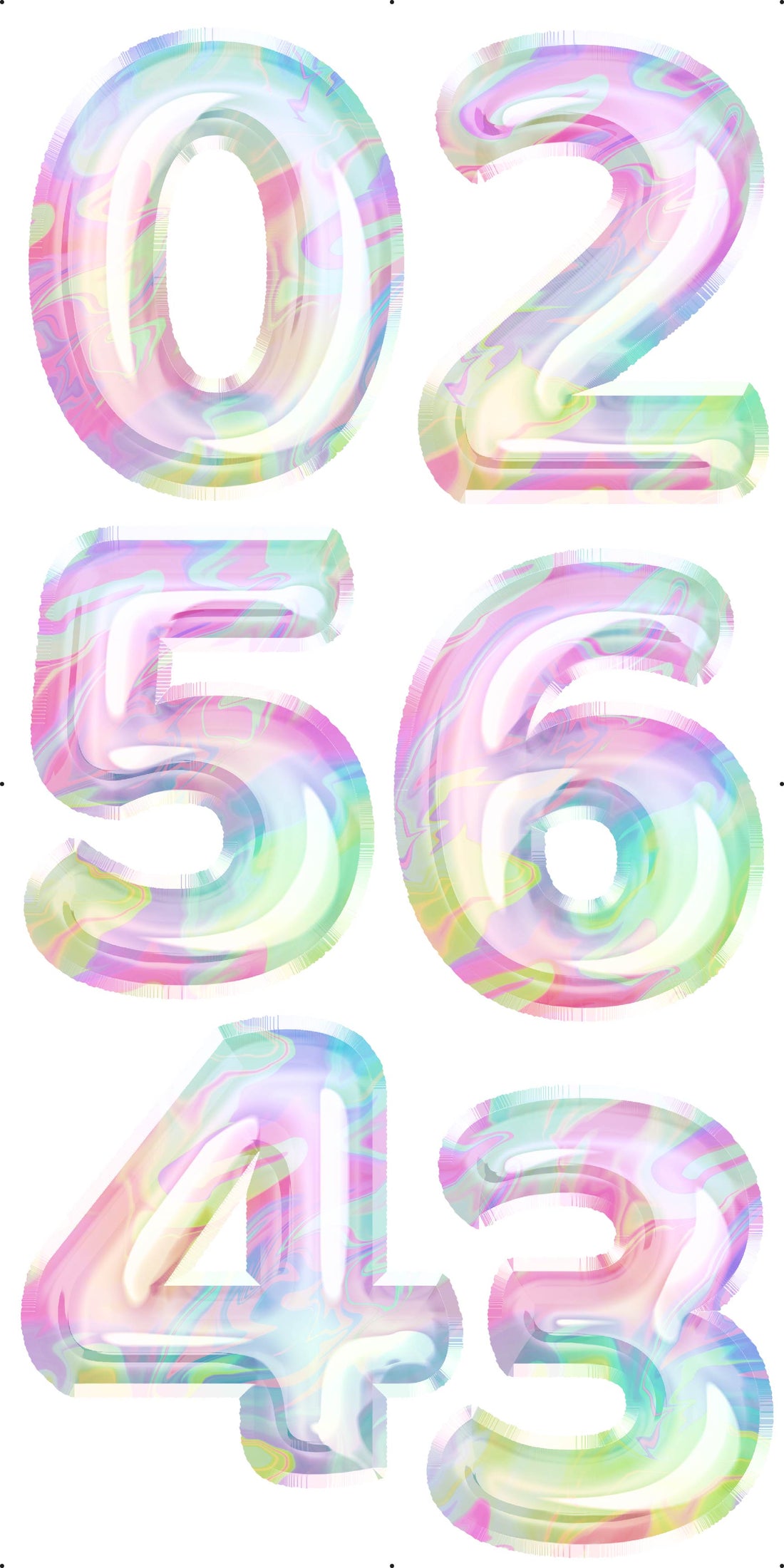Iridescent Foil Numbers 30