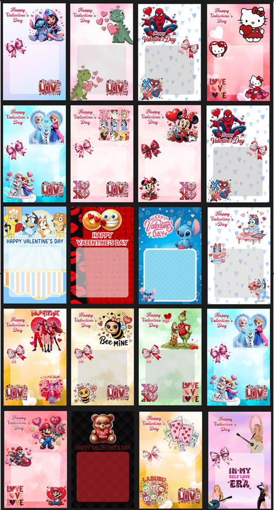 Valentine's Day Jumbo Cards Set 2 Full Sheet