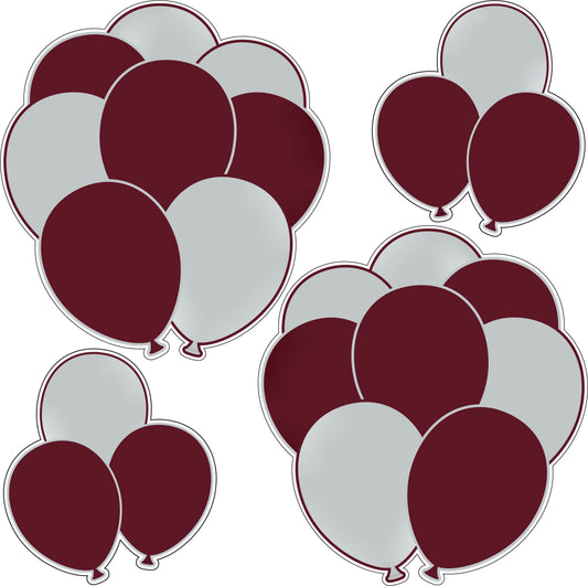 Maroon and Silver Big Bunch Balloons Half Sheet Misc.