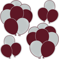 Maroon and Silver Big Bunch Balloons Half Sheet Misc.