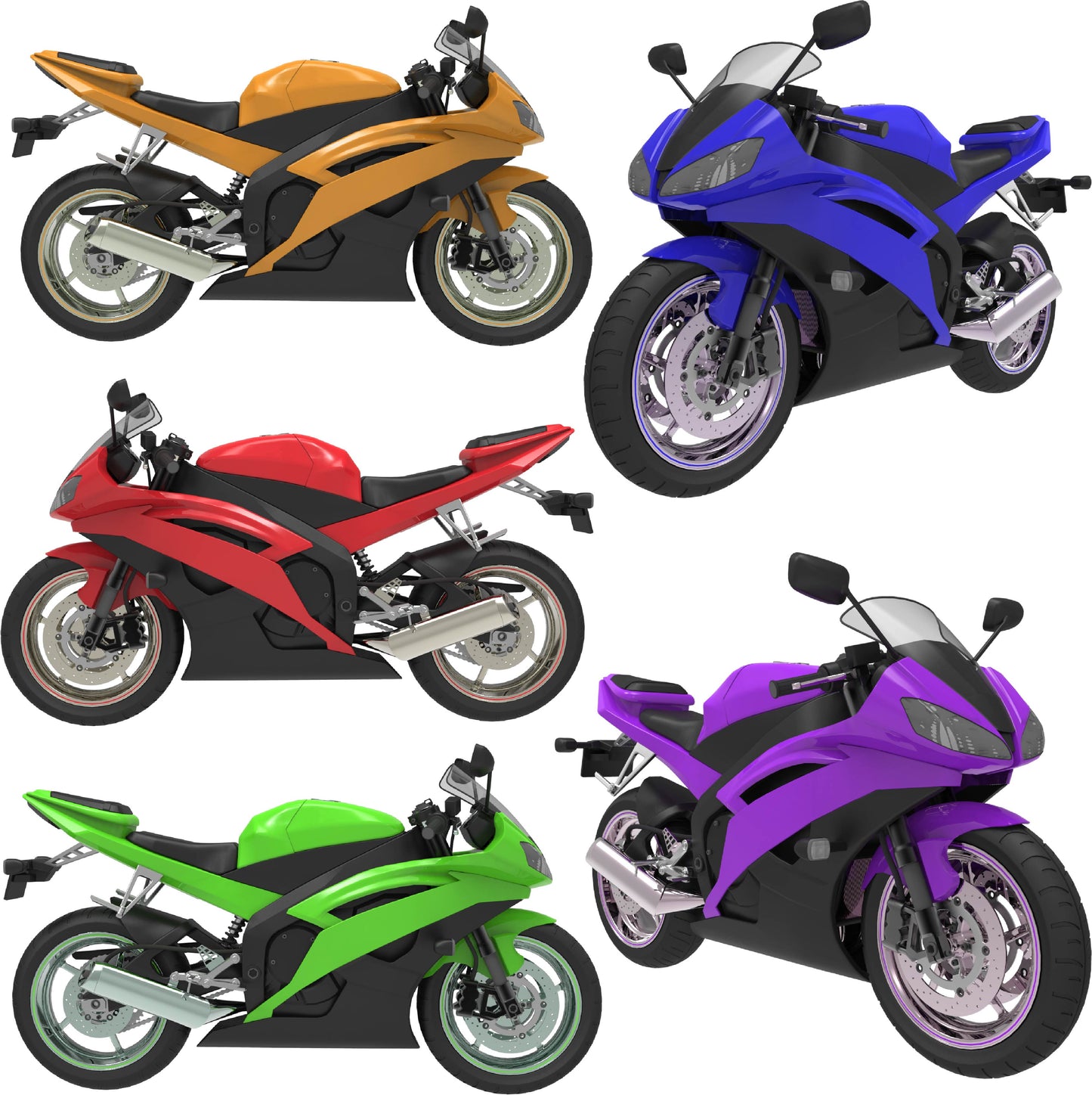 Motorcycles Half Sheet Misc. (Must Purchase 2 Half sheets - You Can Mix & Match)