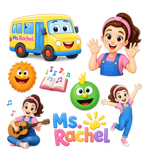 Ms Rachel Set 1 (Must Purchase 2 Half sheets - You Can Mix & Match)