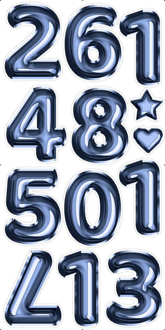 Navy Blue Foil Numbers 23" In Set 1 Full Sheet