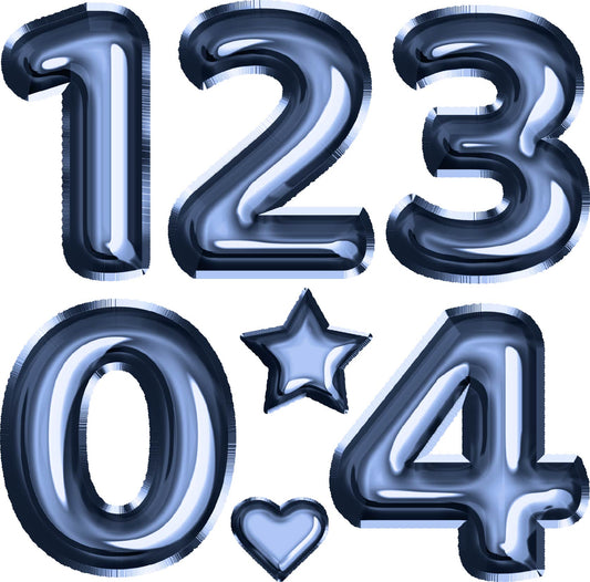 Navy Foil Numbers 23" In 0-4 Half Sheet