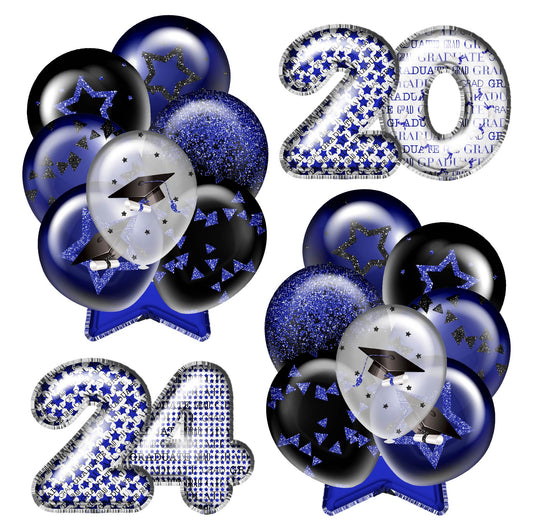 Graduation Balloons and Numbers - Choose 1 Color - Half Sheet Misc.