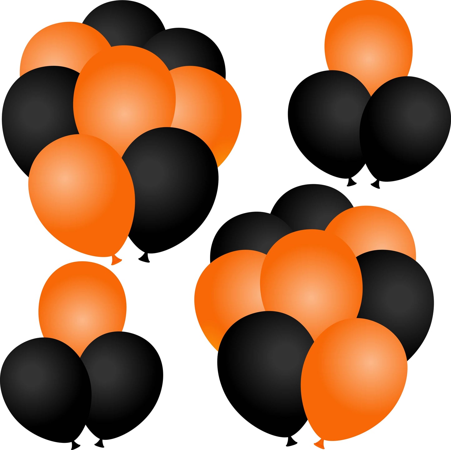Solid Black and Orange Balloons Half Sheet Misc.