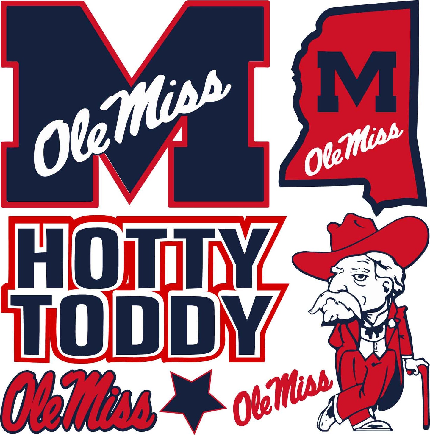 Ole Miss Sheet Misc. (Must Purchase 2 Half sheets - You Can Mix & Match) (Copy)